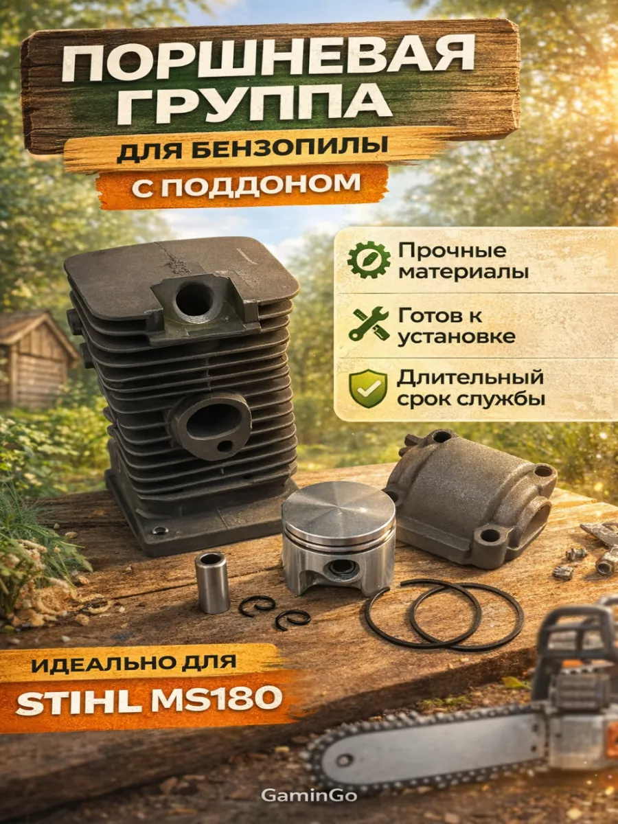 Поршневая группа для бензопилы STIHL MS 180 с поддоном