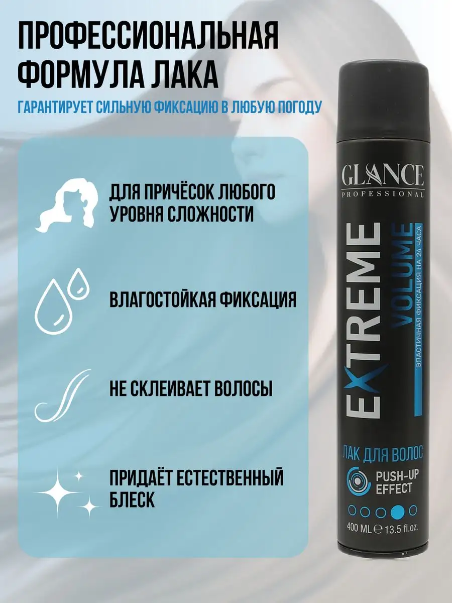 Лак для волос Экстримальный объем Extreme Volume Глансе GLANCE Professional  144469942 купить за 461 ₽ в интернет-магазине Wildberries