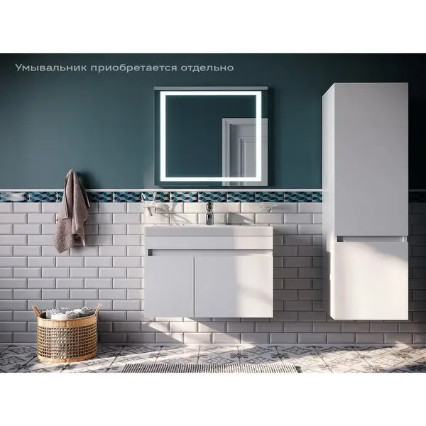 Фото товара на маркетплейсе wildberries Тумба в ванную подвесная с дверцами 60 см