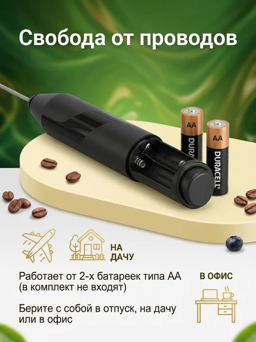 Sayhahome Капучинатор для молока ручной вспениватель, черный, фото 3
