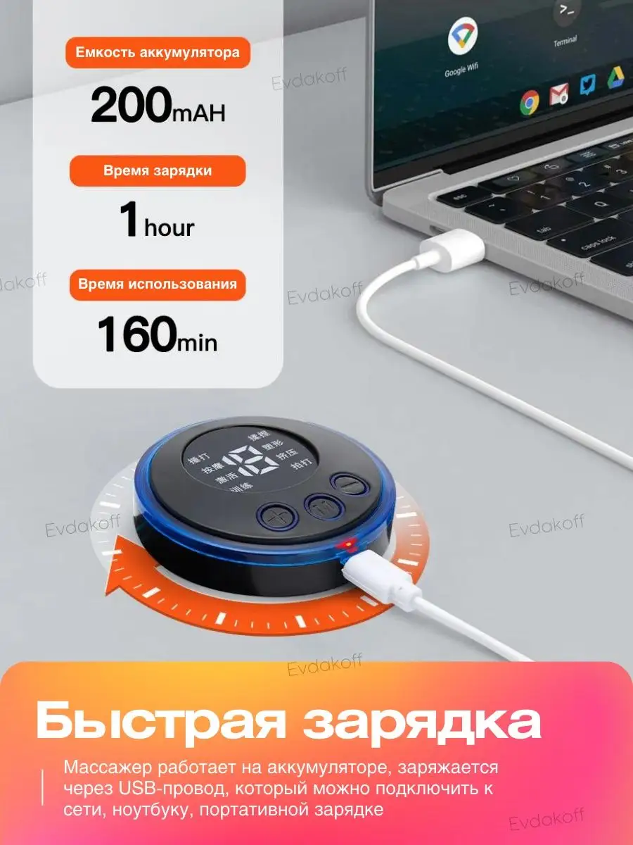 USB мини массажер для тела бабочка / Миостимулятор Evdakoff 144562346  купить в интернет-магазине Wildberries