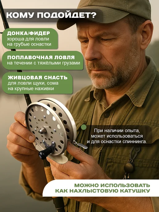 Grand House Катушка для удочки для рыбалки инерционная 7.5см, серый, фото 2
