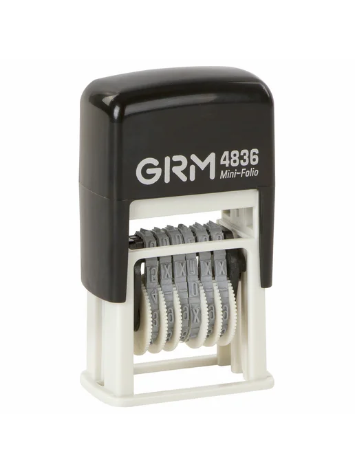 GRM Нумератор 6-разрядный, оттиск 15х3 мм синий, 4836, 12414, 15x3 мм