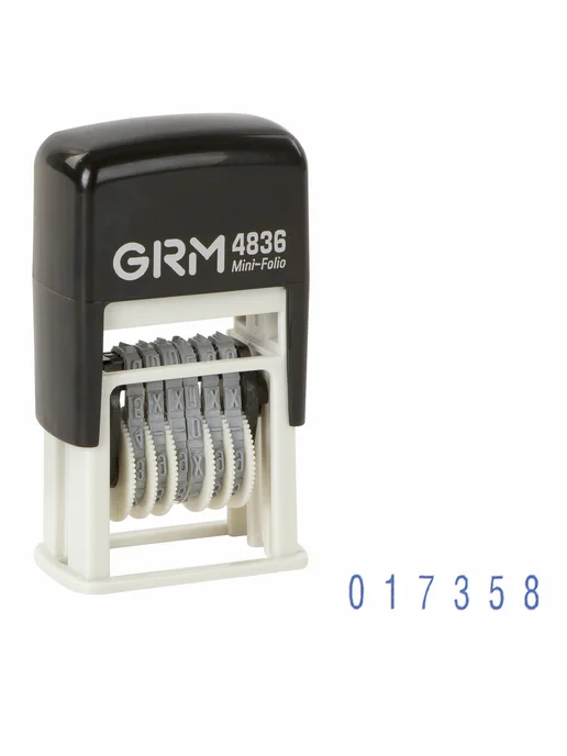 GRM Нумератор 6-разрядный, оттиск 15х3 мм синий, 4836, 12414, 15x3 мм, фото 2