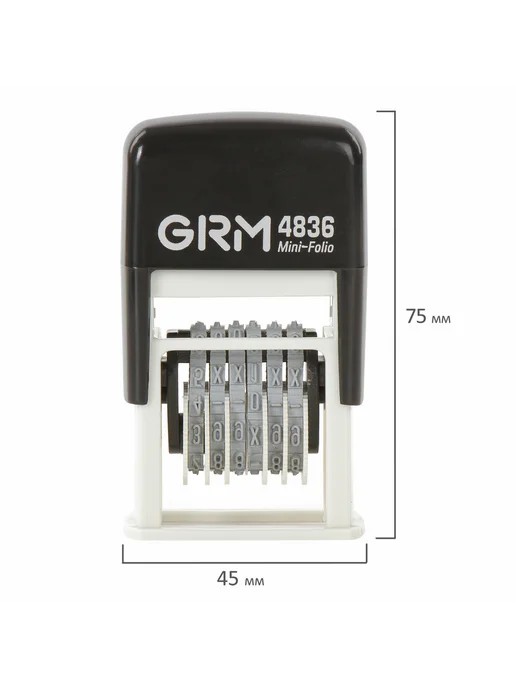 GRM Нумератор 6-разрядный, оттиск 15х3 мм синий, 4836, 12414, 15x3 мм, фото 4