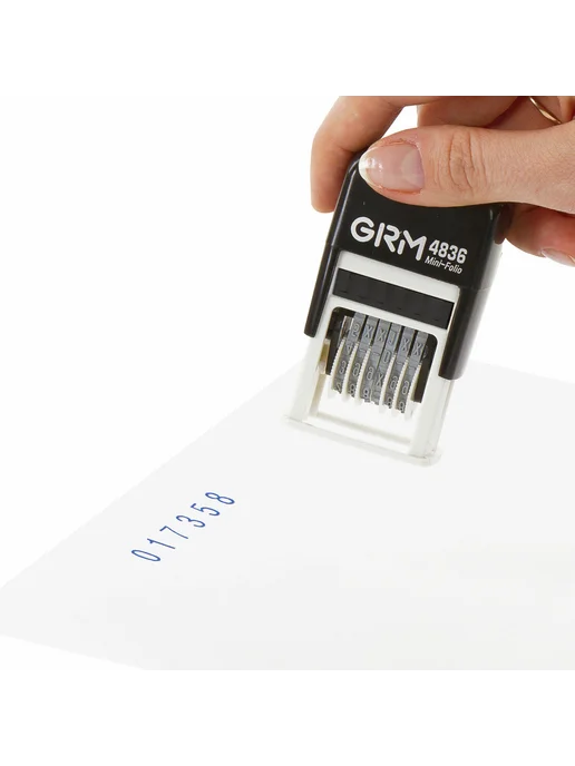 GRM Нумератор 6-разрядный, оттиск 15х3 мм синий, 4836, 12414, 15x3 мм, фото 6