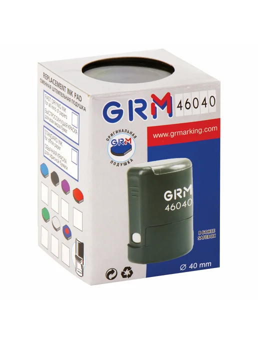 GRM Оснастка для печатей, оттиск D40 мм, синий, 46040, корп, синий, фото 3