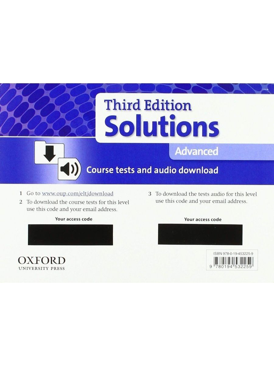 Oxford university tests. Solutions: Advanced. Options Oxford Uni Press.