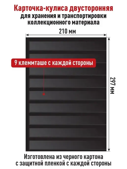 Альбоммонет Комплект 5 листов "PROFESSIONAL" 2 ячейки+Карточка-кулиса, вариант, фото 4