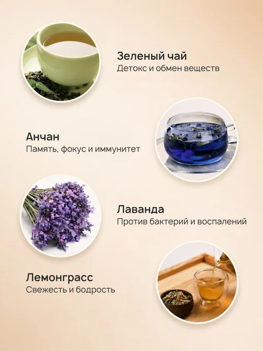 LAVA SUPERFOOD Комбуча напиток чайный гриб зеленый чай лаванда, зеленый, фото 7