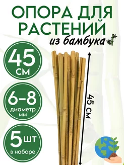 Опора для растений и цветов колышки бамбук 45 см, 5 шт БАМБУК ОПОРЫЧ 144664860 купить за 198 ₽ в интернет-магазине Wildberries