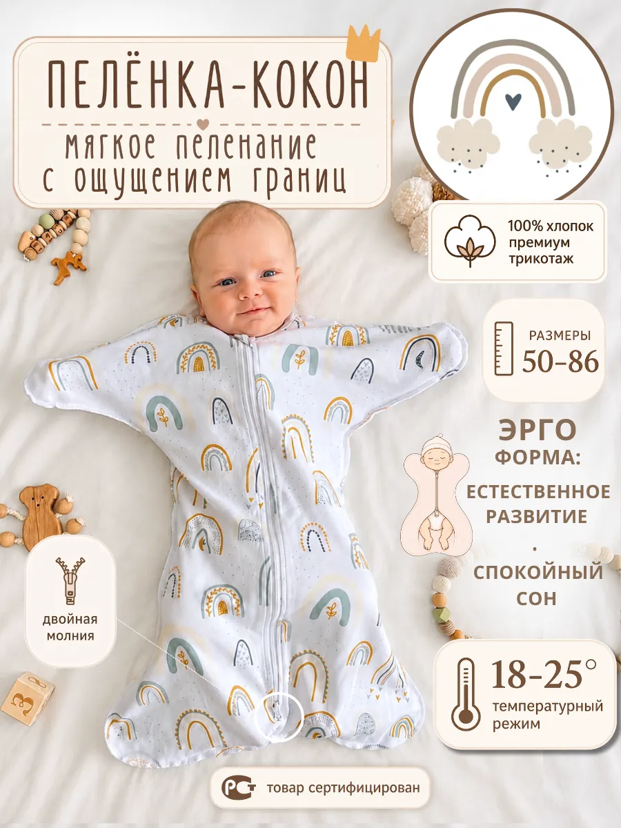 Пеленка кокон для новорожденных
