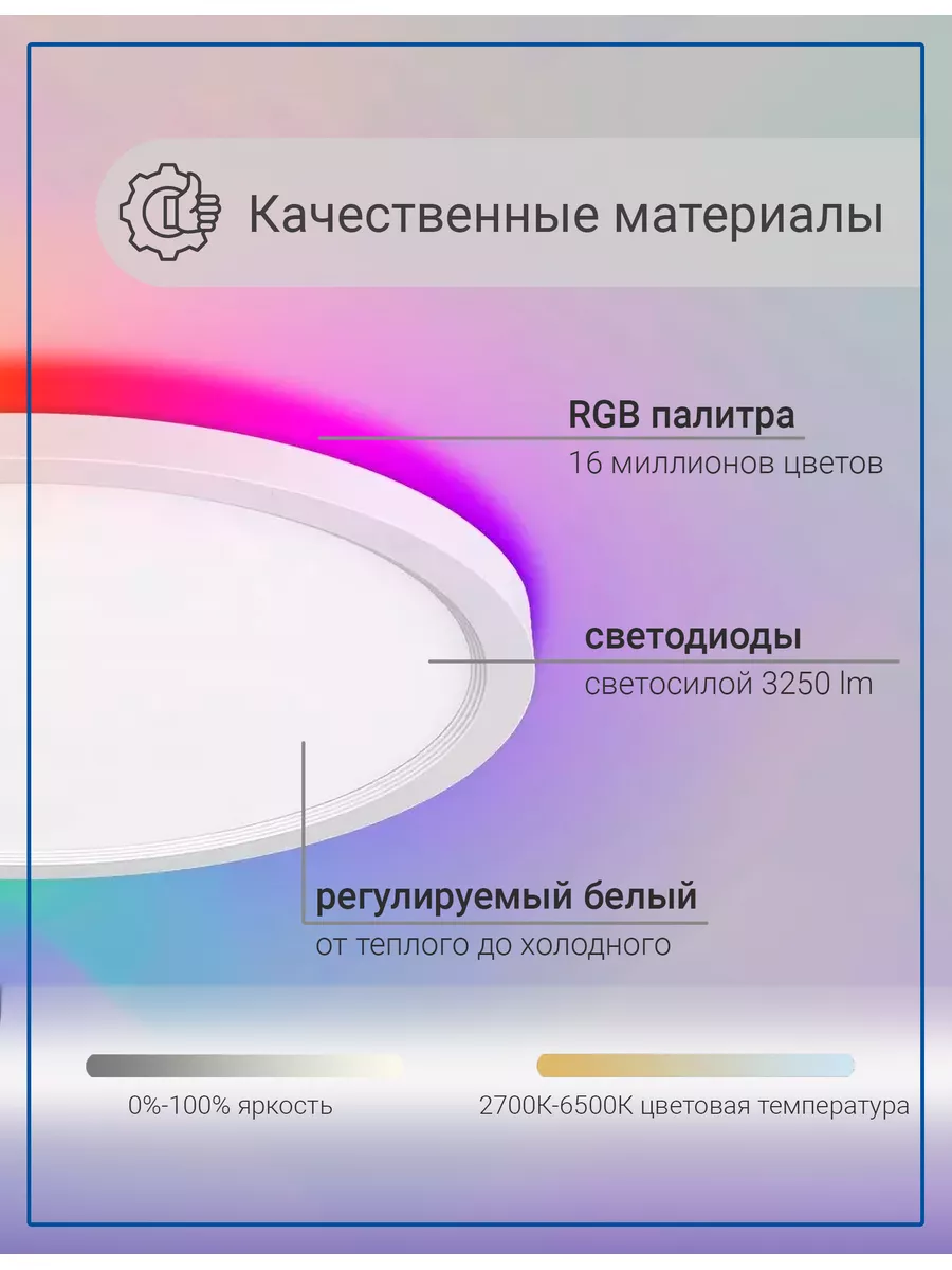 Умный Потолочный Светильник 40см с Алисой Марусей Wi-Fi RGB Led Smart  144722862 купить за 6 559 ₽ в интернет-магазине Wildberries