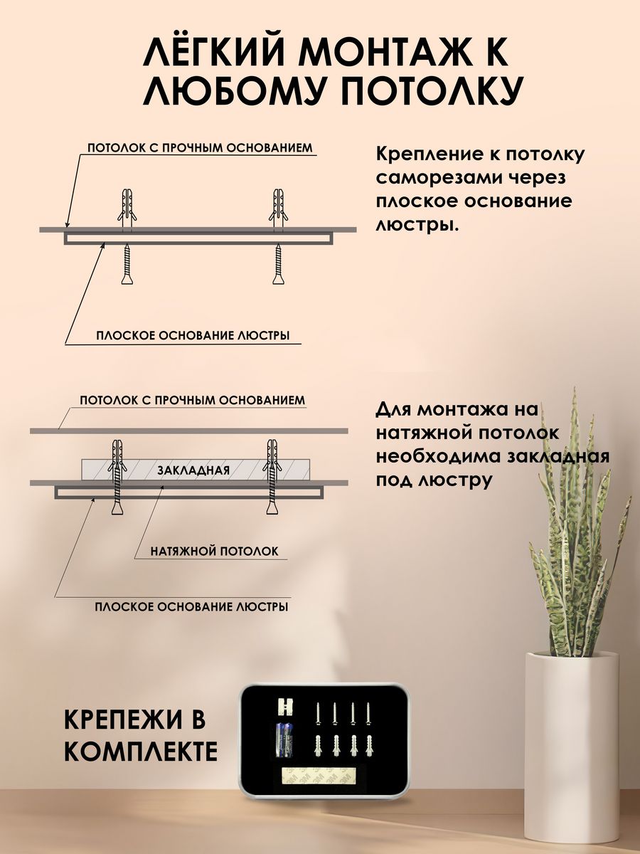 Люстра потолочная светодиодная на кухню с пультом AINE Light 144725996  купить в интернет-магазине Wildberries