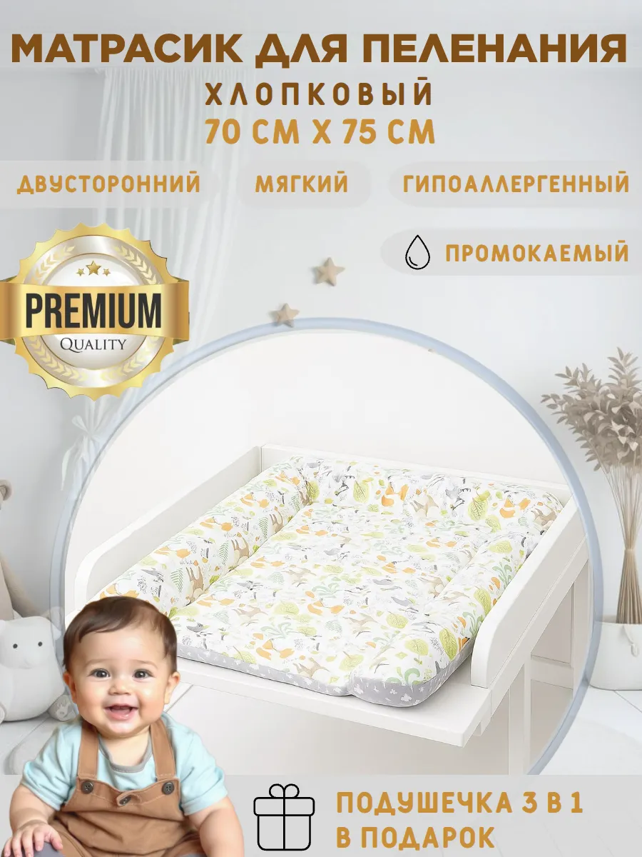 Матрасик на пеленальный стол/ матрас для пеленания