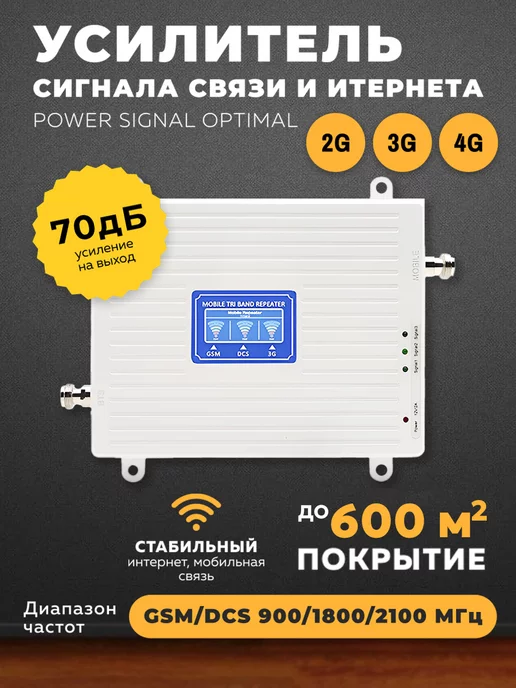 Усилитель сигнала сотового телефона Baltic Signal BS-GSM-80-kit (до 1200 м2)