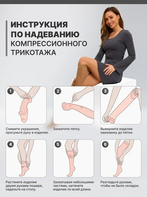 Компрессионные колготки 1 класс от варикоза, черный, фото 6
