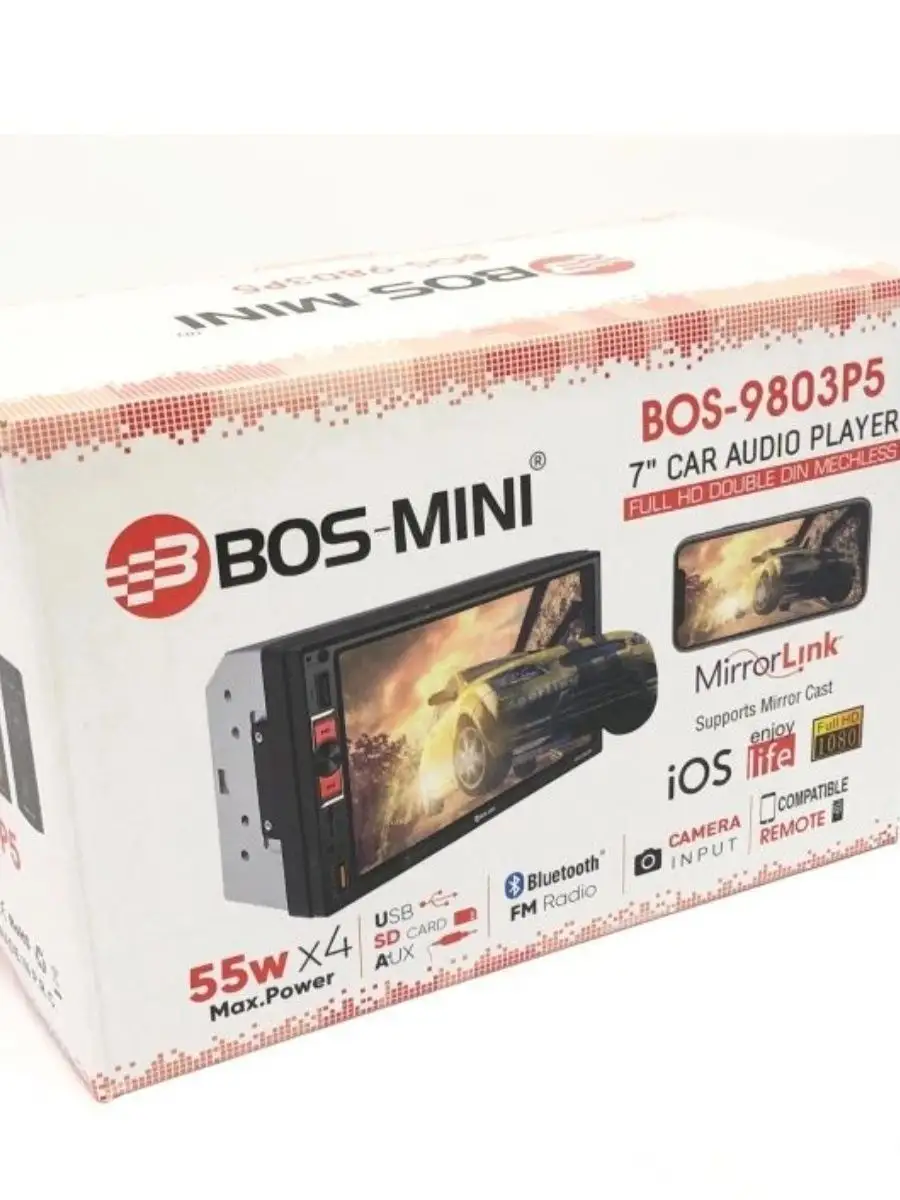 Автомобильная магнитола BOS-MINI Bluetooth SD-карта USB AUX Автомагнитола  Электроника 144863462 купить за 9 090 ₽ в интернет-магазине Wildberries