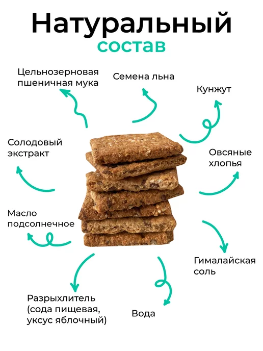 ДРЕВО ЖИЗНИ И СЛАДЕНЬ Печенье без сахара с семенами льна галетное 800г, 800 г, фото 2