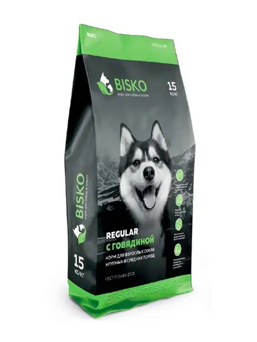 Сухой корм Bisko Биско для собак, крупные, средние, говядина, 15 кг, фото 2