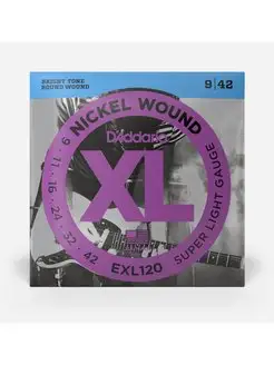 Комплект струн для электрогитары D’Addario EXL 120 9|42 D’ADDARIO 144970810 купить за 340 ₽ в интернет-магазине Wildberries