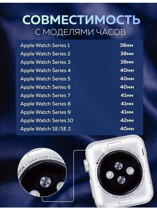 BRONO MO Ремешок для Apple Watch 38 40 41 mm, голубой, фото 6
