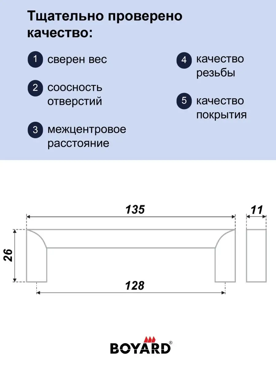 Мебельная ручка скоба фурнитура для шкафа, кухни BOYARD Boyard 145060980  купить за 1 212 ₽ в интернет-магазине Wildberries