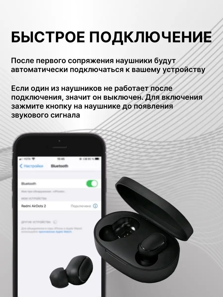 Беспроводные наушники Redmi Airdots 2 Xiaomi 145145892 купить в  интернет-магазине Wildberries