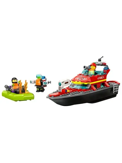 LEGO Конструктор City 60373 Пожарно-спасательная лодка, синий, фото 2