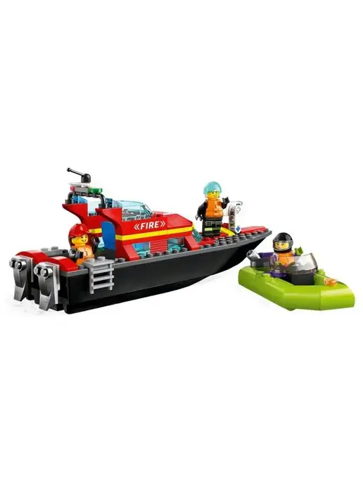 LEGO Конструктор City 60373 Пожарно-спасательная лодка, синий, фото 3