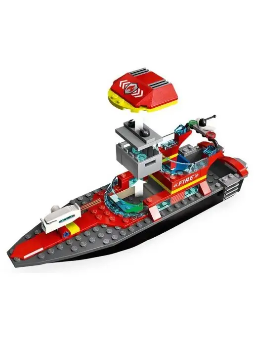 LEGO Конструктор City 60373 Пожарно-спасательная лодка, синий, фото 4