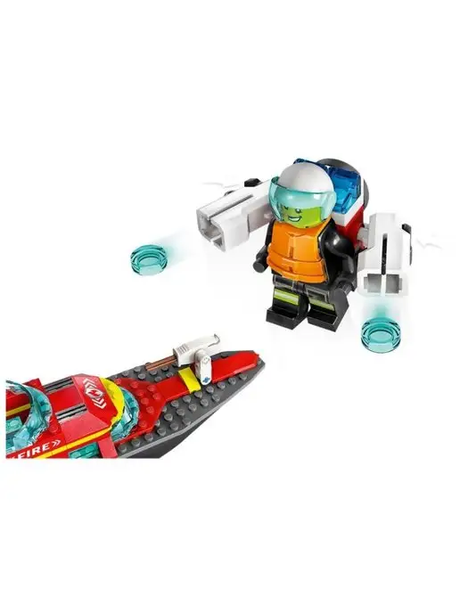 LEGO Конструктор City 60373 Пожарно-спасательная лодка, синий, фото 5