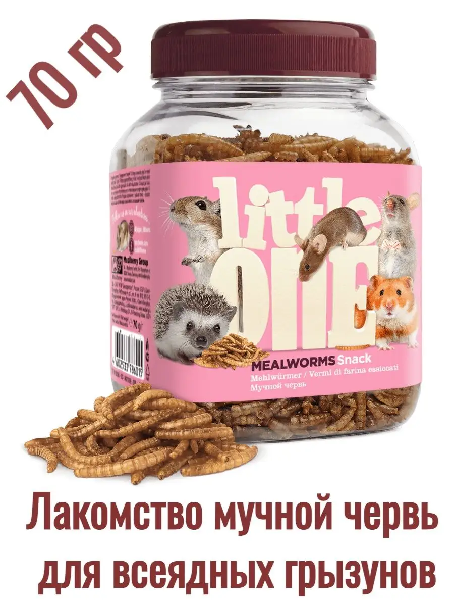 Лакомство для всеядных грызунов Мучной червь 70 гр