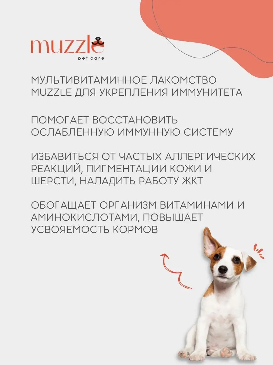 Витамины для собак для крепкого иммунитета Muzzle pet care 145318337 купить  за 187 ₽ в интернет-магазине Wildberries