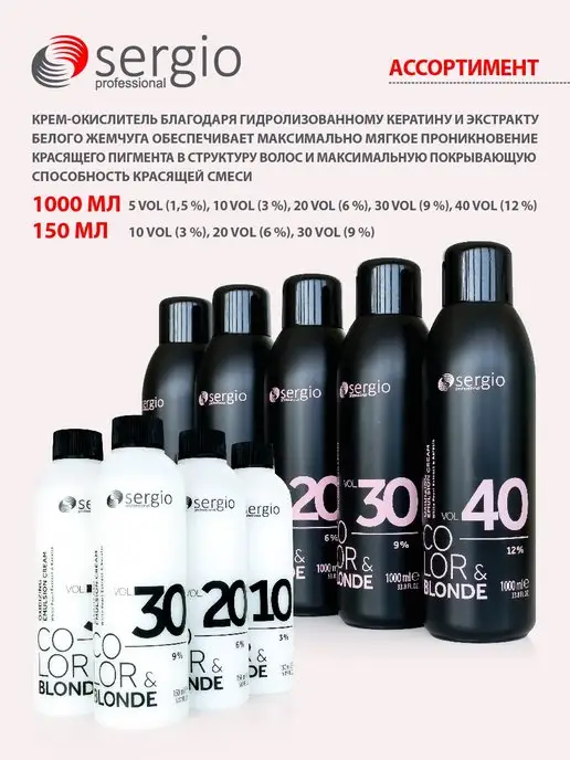 SERGIO PROFESSIONAL Крем-окислитель 6% (20vol), 150мл, 150 мл, фото 2