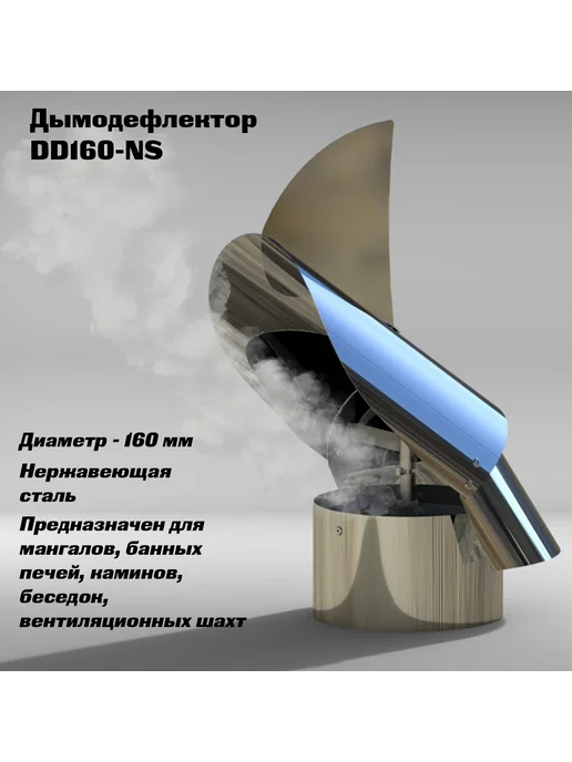 ROTADO Дымодефлектор DD 160 из нержавеющей стали, серый