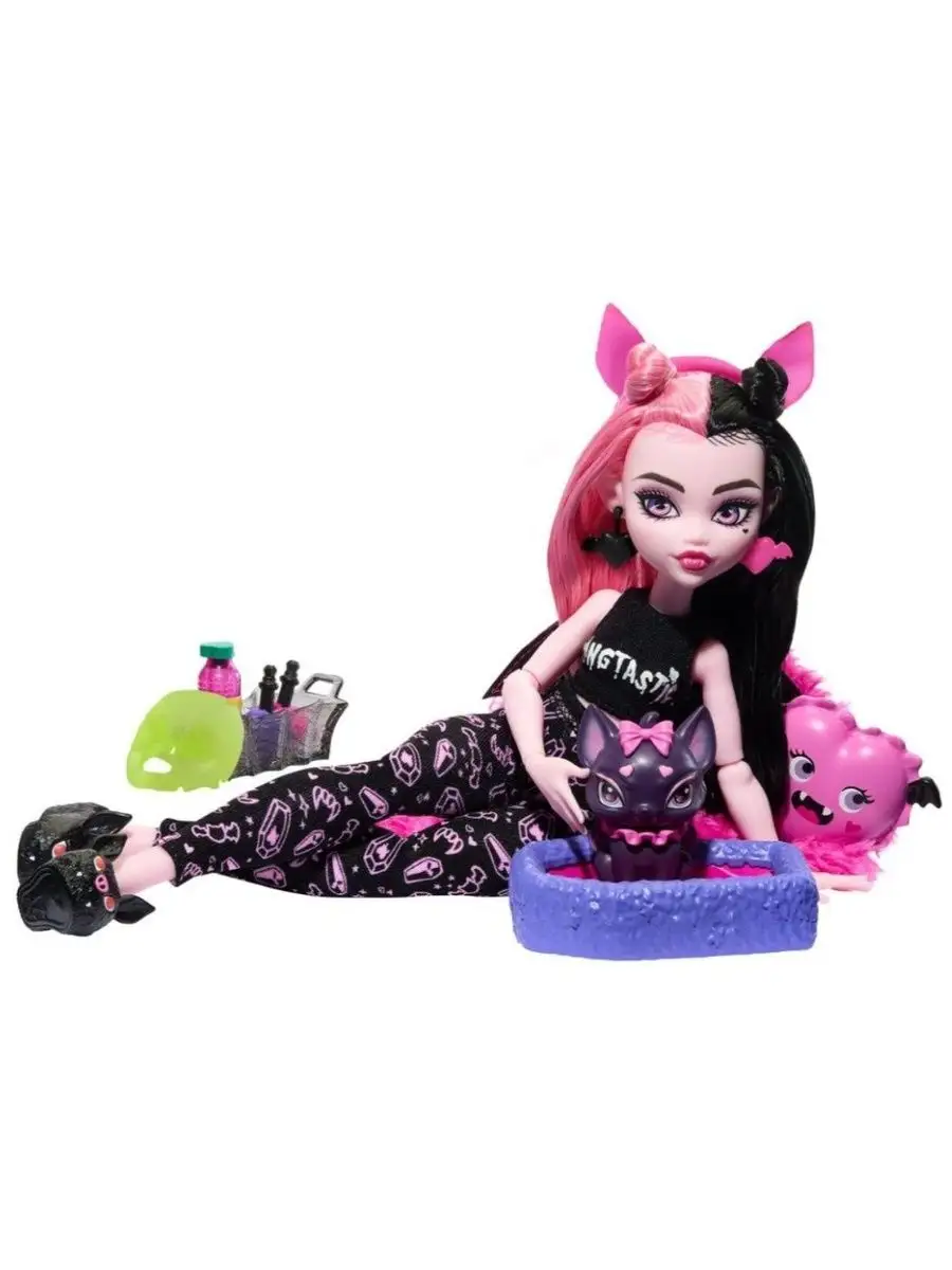 Монстер Хай Дракулаура Пижамная вечеринка 2022 Monster High Sleepover Party  Draculaura 145377448 купить в интернет-магазине Wildberries