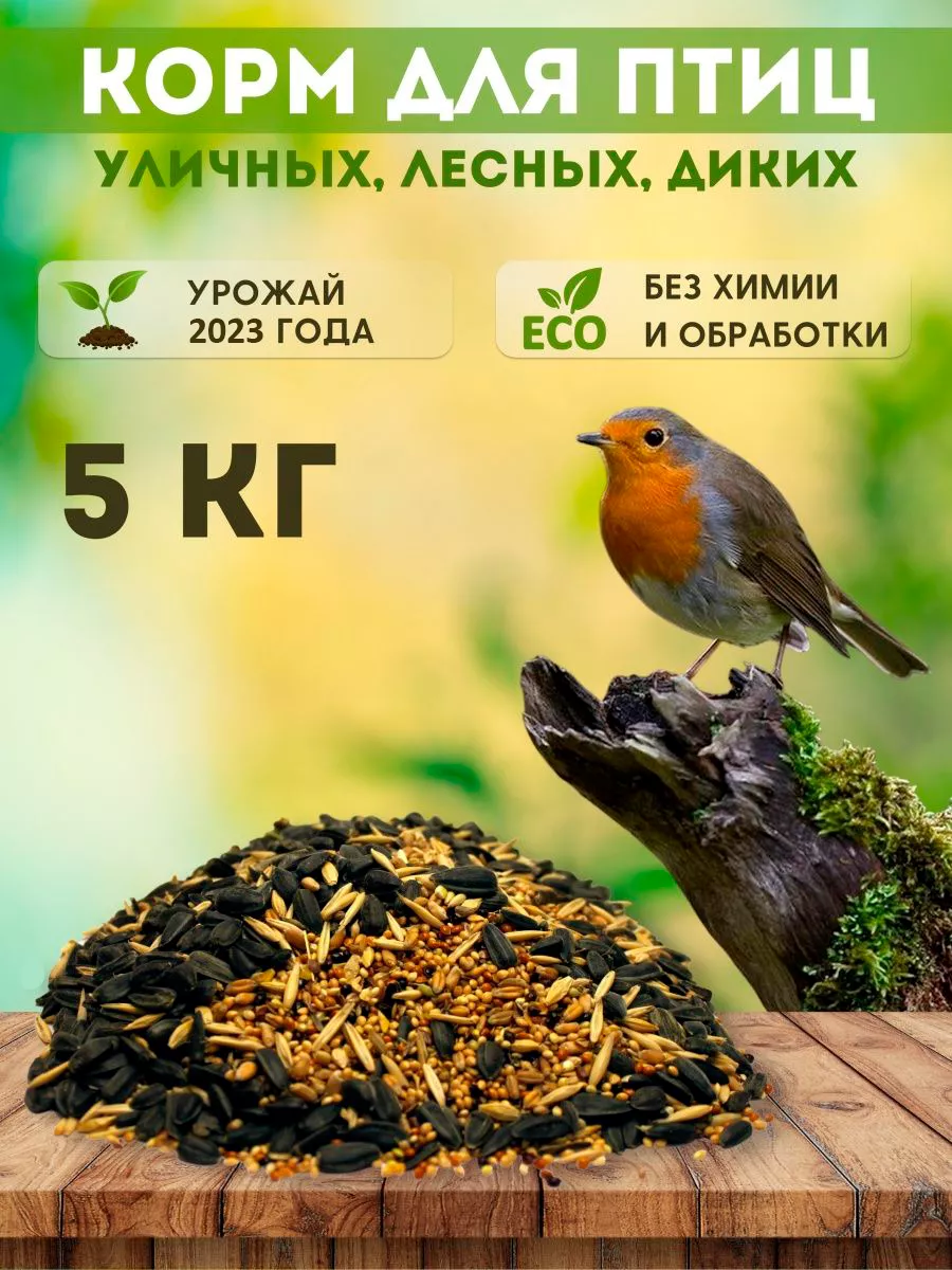 Сухой корм для птиц уличных парковых в кормушку 5кг Wild Bird 145382474  купить за 354 ₽ в интернет-магазине Wildberries