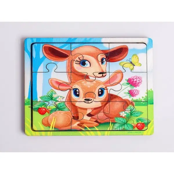 Пазл Олениха и оленёнок , 9 деталей