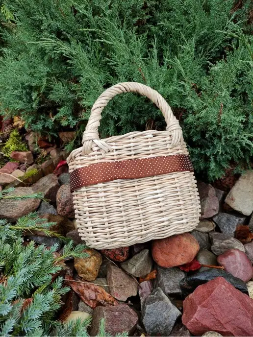 STYLISH GIFT Подвесная корзина плетеная из лозы, корзинка, бежевый, фото 4