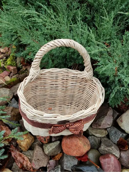 STYLISH GIFT Подвесная корзина плетеная из лозы, корзинка, бежевый, фото 5