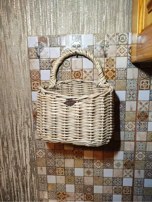 STYLISH GIFT Подвесная корзина плетеная из лозы, корзинка, бежевый, фото 8