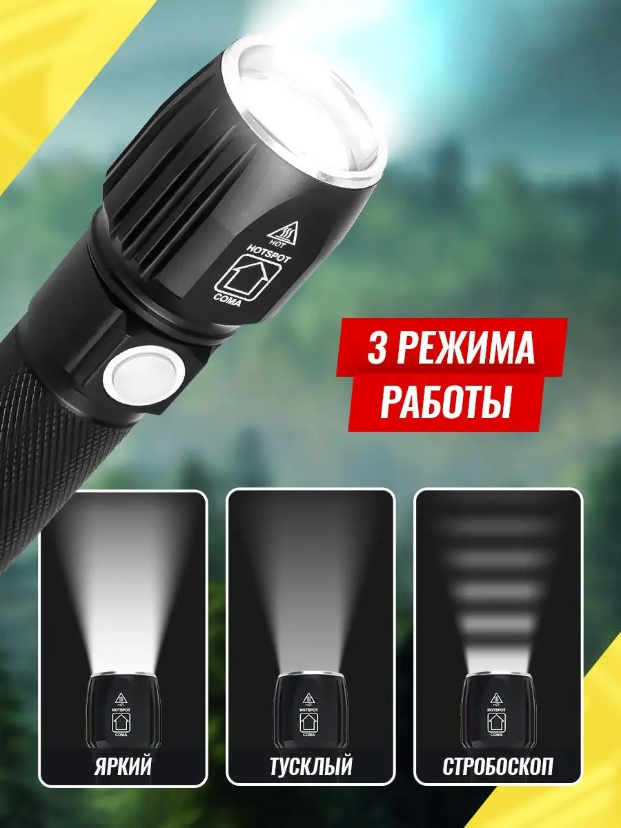 Фонарик карманный аккумуляторный usb led karbi 145531173 купить за 473 ₽ в  интернет-магазине Wildberries