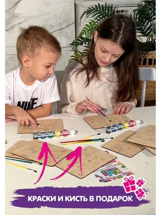 Kids Wooow Набор доски для выжигания творчества, раскраска "Принцессы", коричневый, фото 4