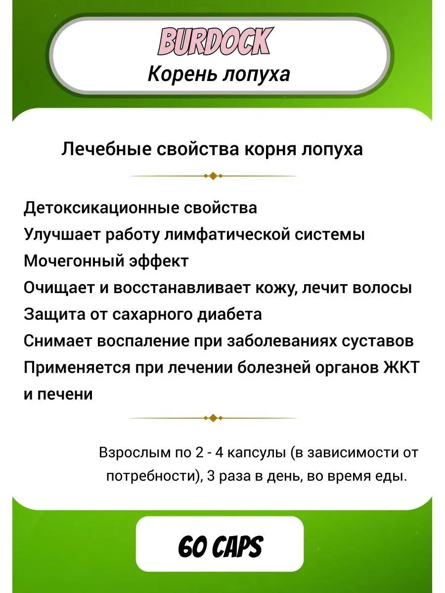 Корень лопуха (Burdock) 2 шт. Биотика-С 145580072 купить за 696 ₽ в  интернет-магазине Wildberries