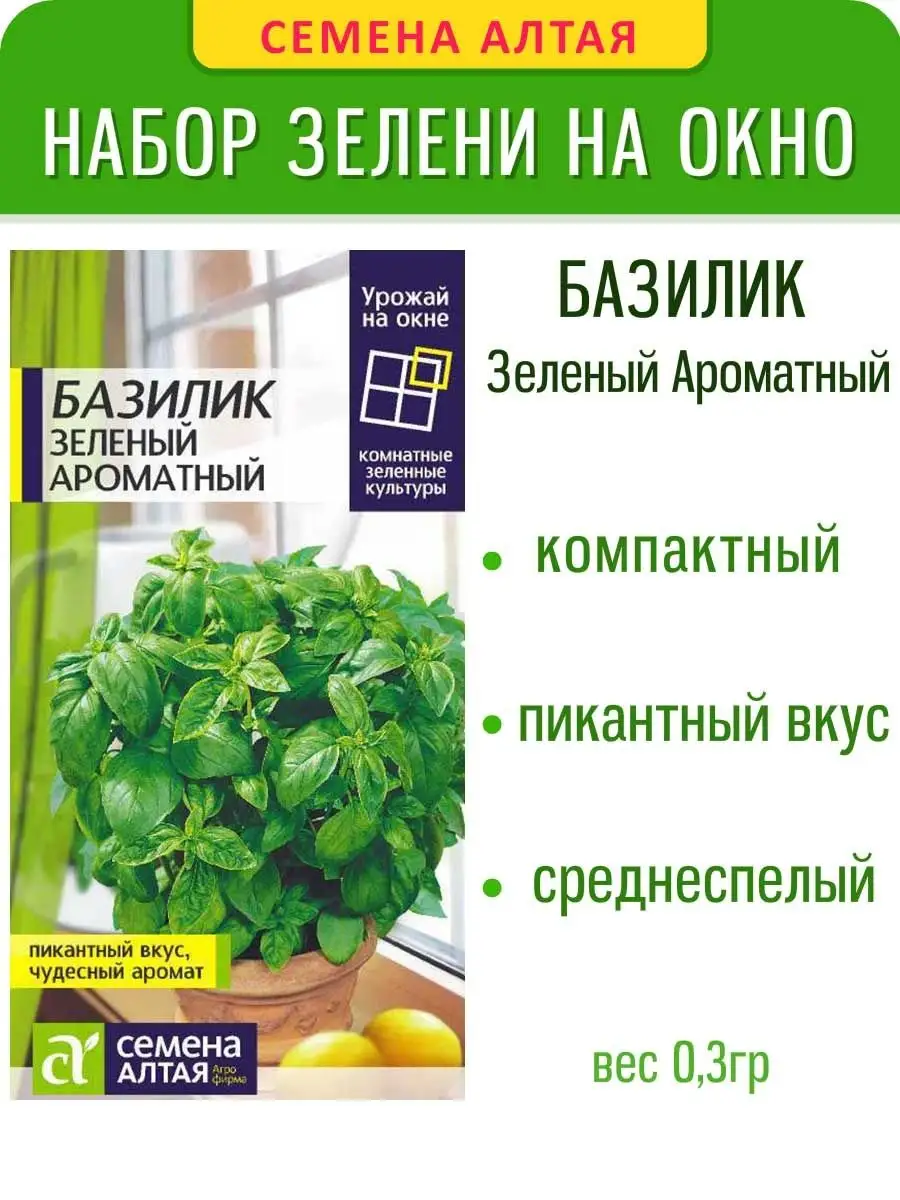 Балконная зелень урожай на окне Семена Алтая 145613977 купить за 132 ₽ в  интернет-магазине Wildberries