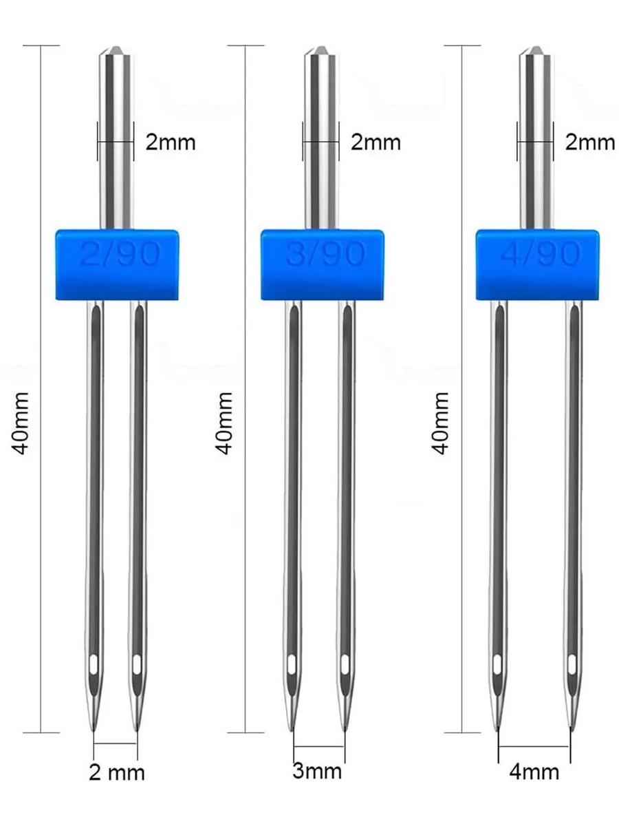 Двойные иглы № 90 для швейных машин 3 шт, набор для шитья MHome 145637997  купить за 243 ₽ в интернет-магазине Wildberries