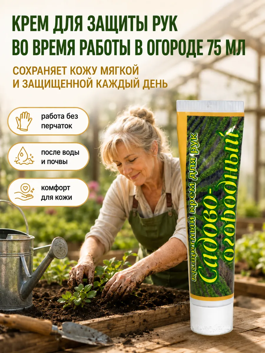 Крем для защиты рук во время работы в огороде 75 мл