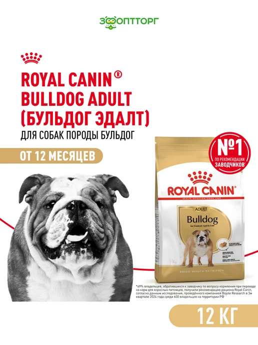 Сухой корм Royal canin Бульдог для собак, 12 кг