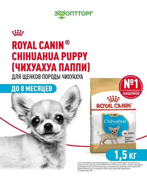 Сухой корм Royal canin Чихуахуа для собак, щенки, 1,5 кг